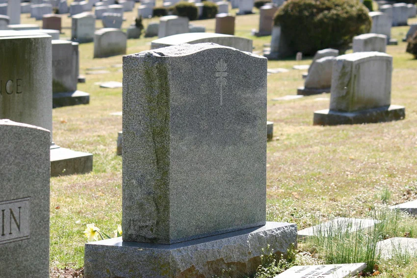 Traditional Liverpool headstone design in an Australian cemetery