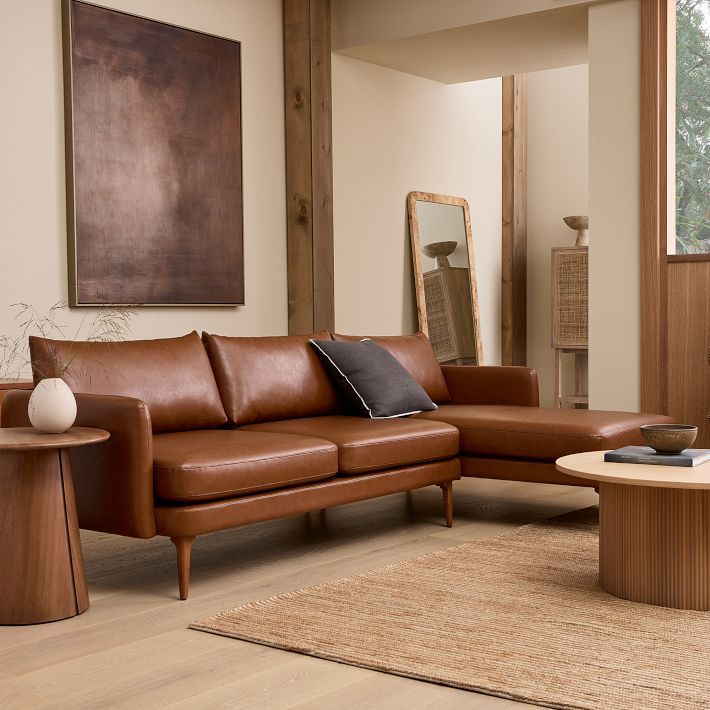 Leather sofas with chaises