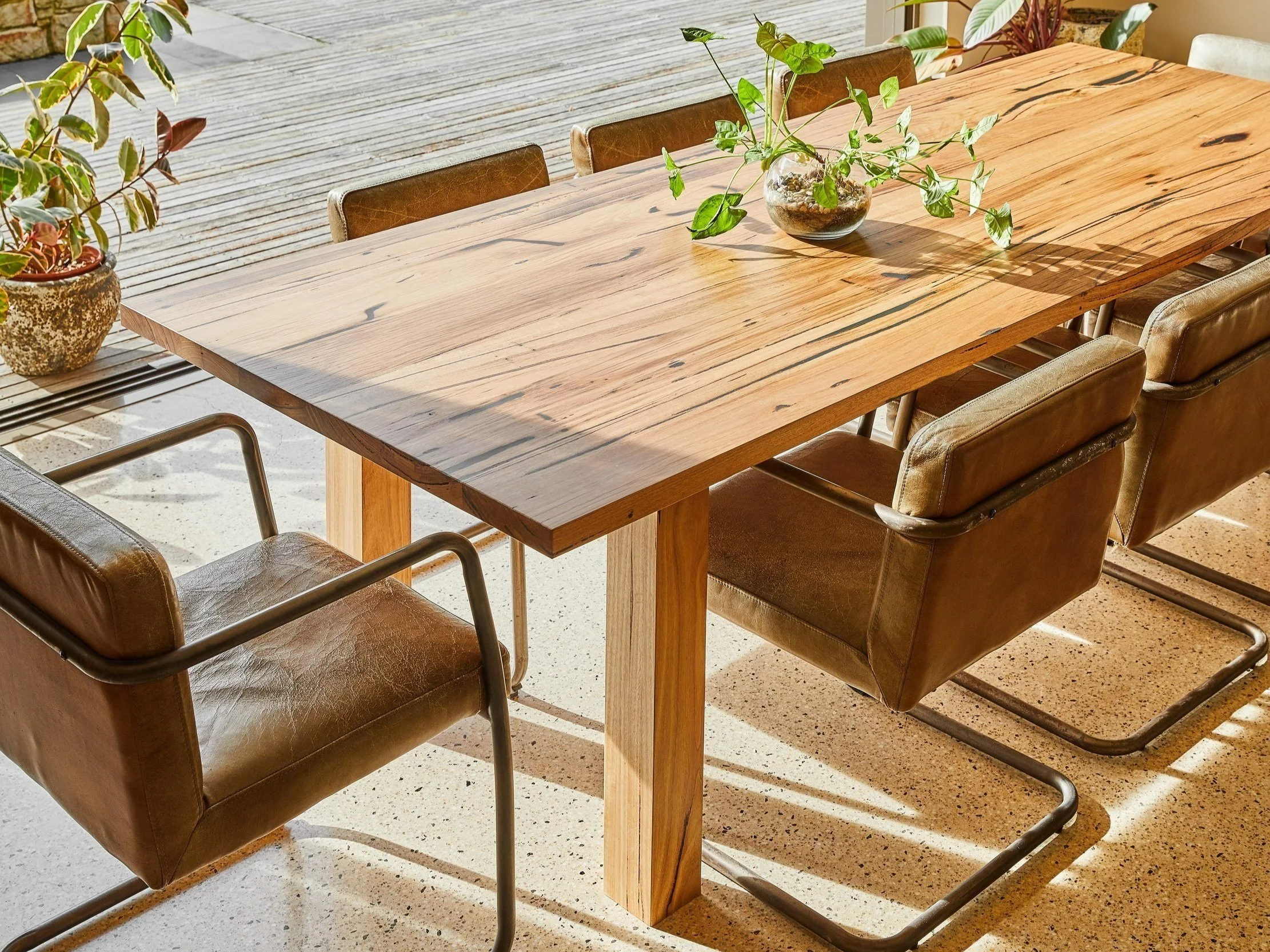 solid timber dining table in Sydney